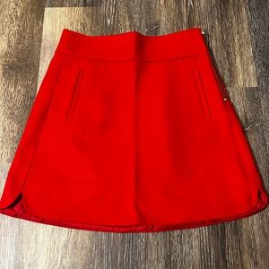 J. Crew Red Wool Mini Skirt